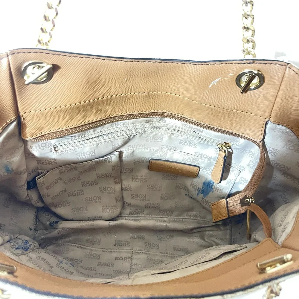 Michael Kors Cream Monogram Shoulder Bag